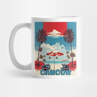 Cancun Mexico Vintage Poster Tourism 3 Mug